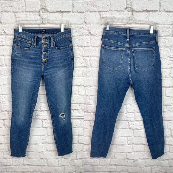 J. Crew Factory 9" Mid-Rise Skinny Signature Stretch Denim Jeans Size 29 - Picture 1 of 5